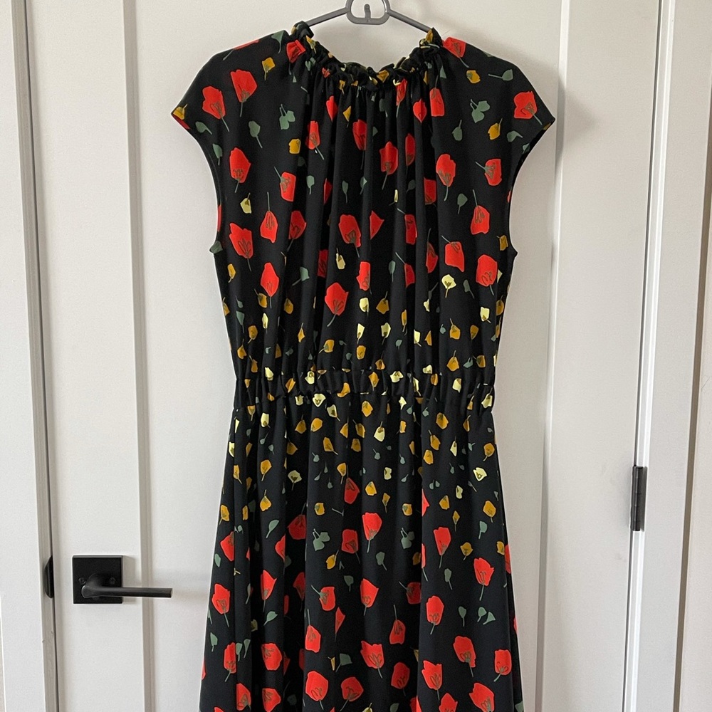 Banana Republic midlength floral silk spring dress